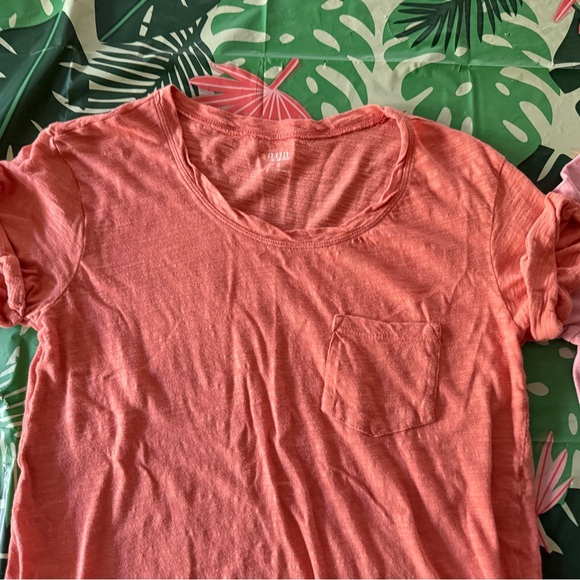 ANA Orange Slub & Pink V-neck 2 Tops Size Small - Picture 3 of 8